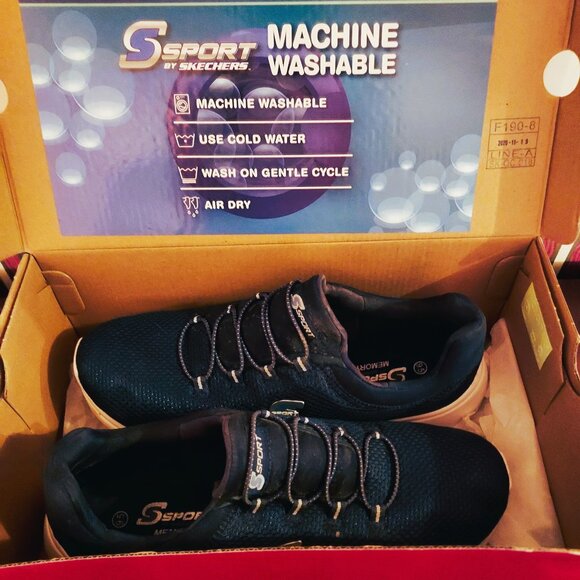 Skechers S Sport Womens Navy Memory Foam Mesh Sneakers Size 9.5M NWT - Picture 4 of 6